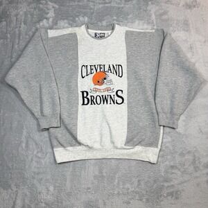 Vintage Lee Sport Cleveland Browns Sweatshirt Men Medium Gray Embroidered READ